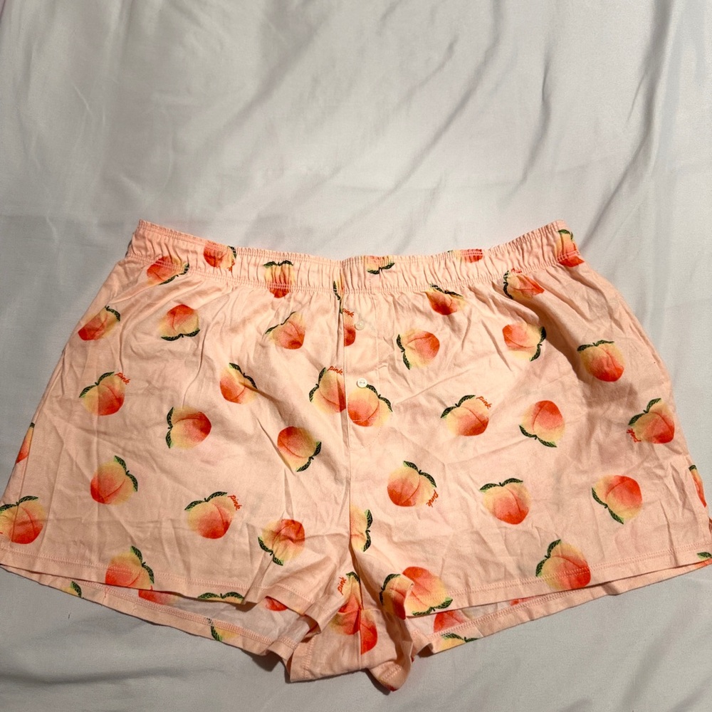 Peach Print Cotton Lounge Shorts - Light Peach PINK Victoria’s Secret